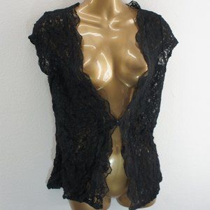White house black market short sleeve lace cardigan size S